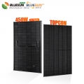 Bluesun Eu Stock Topcon panneau solaire tout noir 450W pour usage commercial domestique