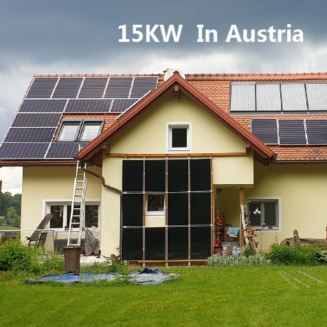 Projets de panneaux photovoltaïques à bardeaux Bluesun 15KW en Autriche