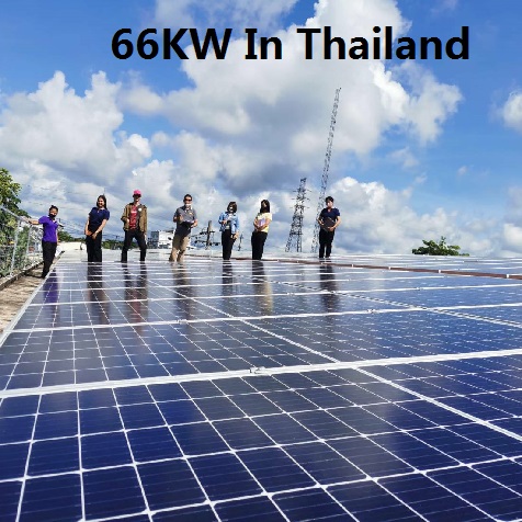  Bluesun 66KW système solaire sur le toit en thaïlande