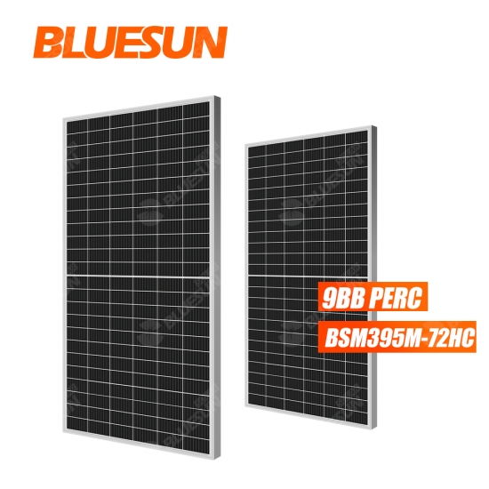 BLUESUN 395w half cell solar PV panel 9bb 395w 395watt 395wp 395 watt  PV module perc