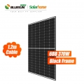 Bluesun Solar PV Module PV à demi-coupe à cadre noir Perc 370W 370Wp 370Watt Panneau solaire monocristallin