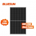 Bluesun Solar PV Module PV à demi-coupe à cadre noir Perc 370W 370Wp 370Watt Panneau solaire monocristallin
