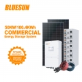 Système solaire hybride personnalisé à usage commercial, 100kw, 50kw, avec batterie au lithium de 200kwh