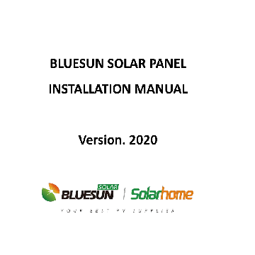 manuel d'installation pour Bluesun solaire PV modules
