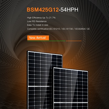 bluesun dévoile un panneau solaire 54 cellules de 425 W avec une efficacité de 21.25%