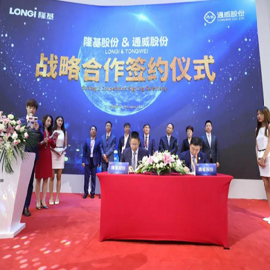 signature officielle! stock commun de tongwei et stock commun de lungji ont signé un accord de coopération stratégique de 15gw