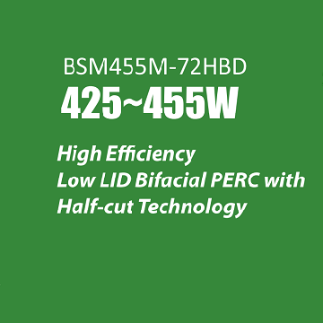  Bluesun BSM455M-72HBD 425W-455W panneau solaire demi-cellule bifacial 