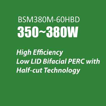  Bluesun BSM380M-60HBD 350W-380W panneau solaire demi-cellule bifacial 