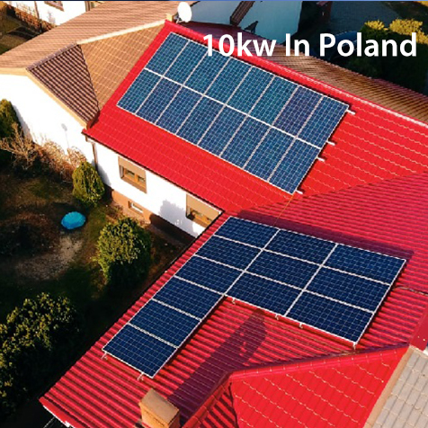 Installation de système solaire sur réseau de 10 kW en Pologne, Europe