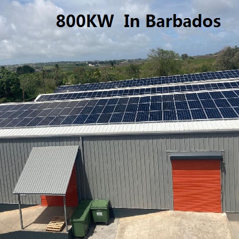 Système d'alimentation solaire industriel lié au réseau 800KW à la Barbade