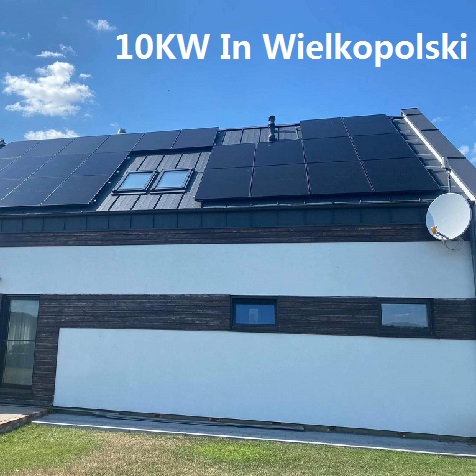 Projets PV à bardeaux de toit Bluesun 10KW à Wielkopolski