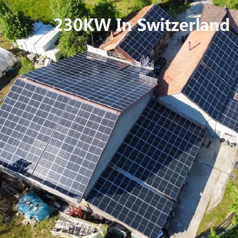 Système solaire résidentiel sur le toit Bluesun 230KW en Suisse