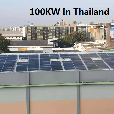 bluesun 100kw grid tie solar system in thailand
